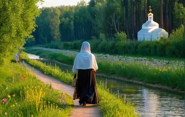 종교적 자아 발견과 여행 - **Prompt:** A female traveler, dressed modestly in comfortable, layered clothing suitable for a spir...