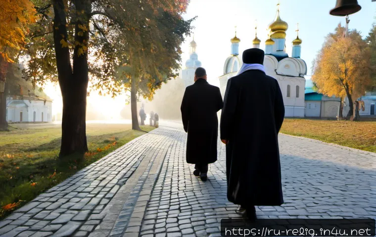 Home 15 기독교 성지와 순례지 - Photorealistic Russian Orthodox pilgrimage scene at the Trinity Sergius Lavra, elderly and middle-ag...